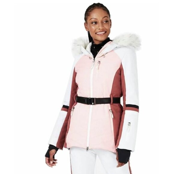 RECCO Sweaty Betty Method Hybrid Ski Jacket Faux Fur Hood Women's M, No Belt - Picture 1 of 15